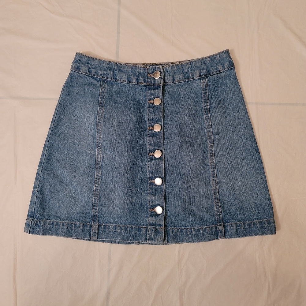 Divided H&M Button Up Jean Skirt